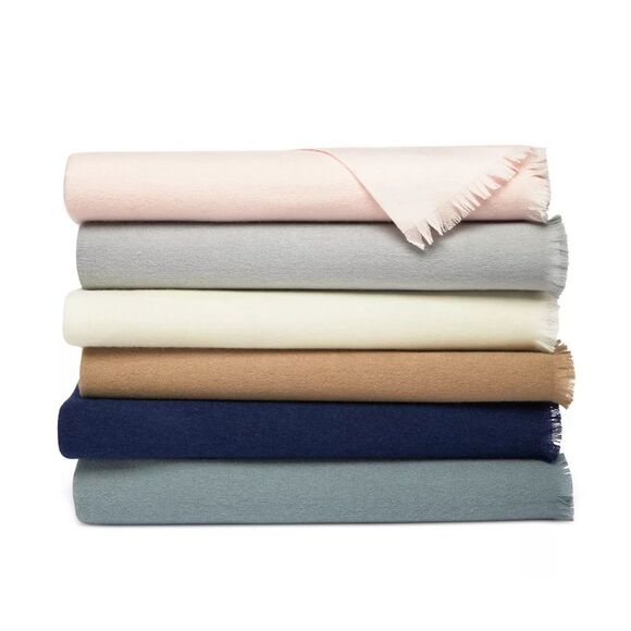 Hudson Park Cashmere/Lambswool Grey Throw, NWT - Picture 3 of 7